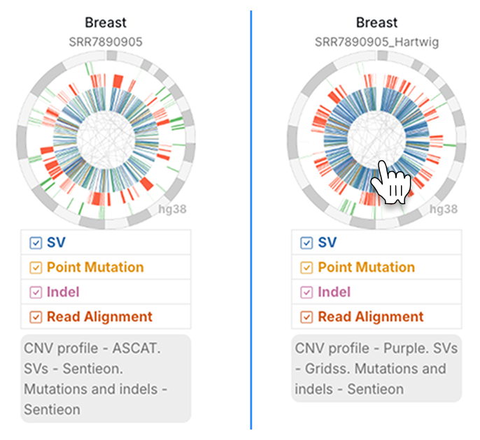Cursor selecting thumbnail in Cohort View.